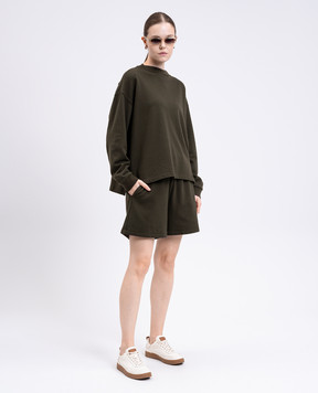 The Row Green Gana cashmere shorts 8926K628