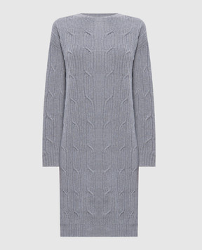 Peserico Gray wool, silk and cashmere dress with lurex S92248F0709095