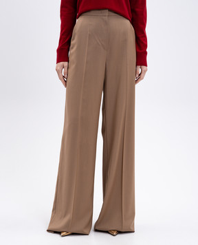Max Mara FERNET beige wool trousers with logo FERNET