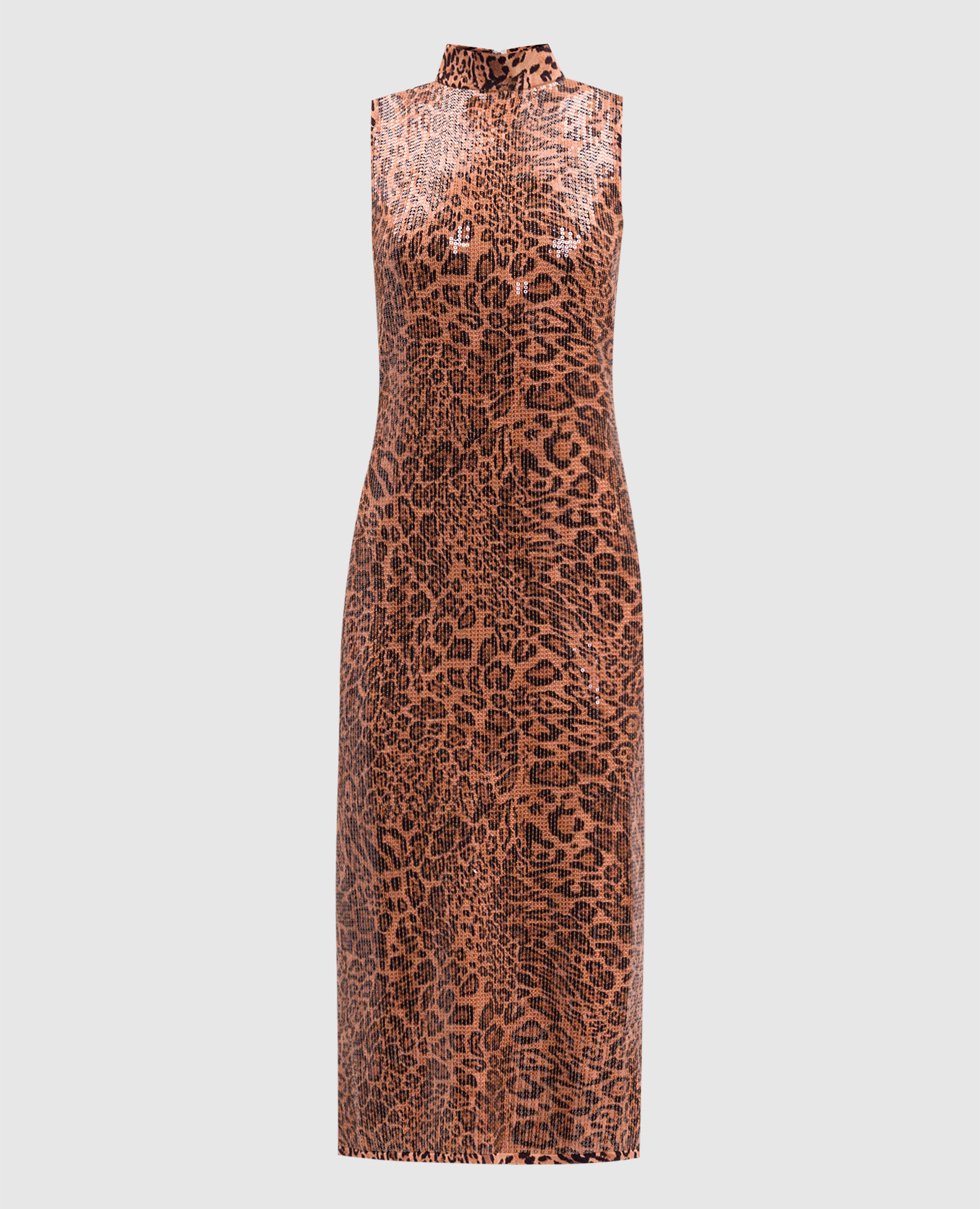 Brown midi dress in animal print Twinset