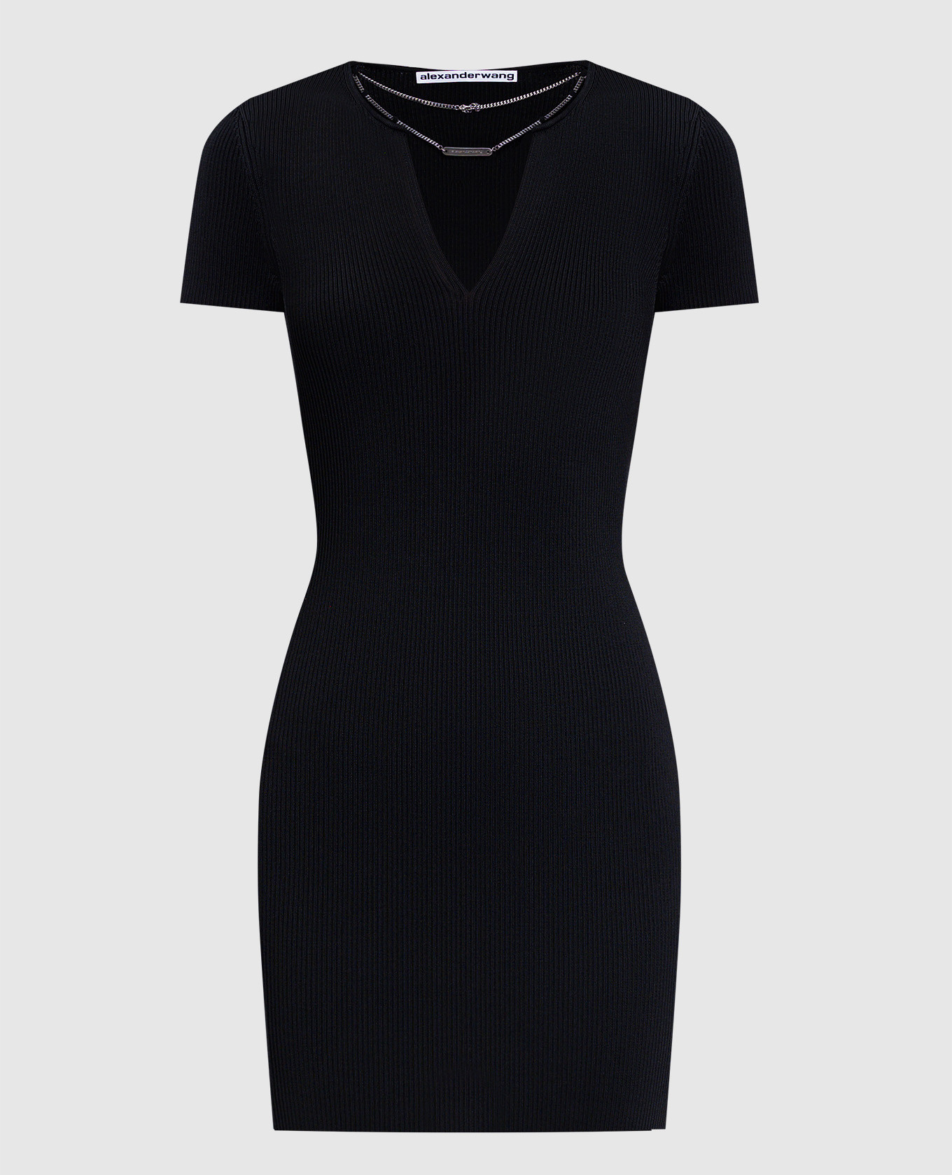 

Black ribbed mini dress with chain Alexander Wang
