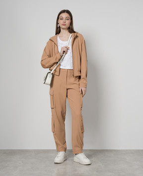 Twinset Beige bomber jacket with macrame lace 241TP2245