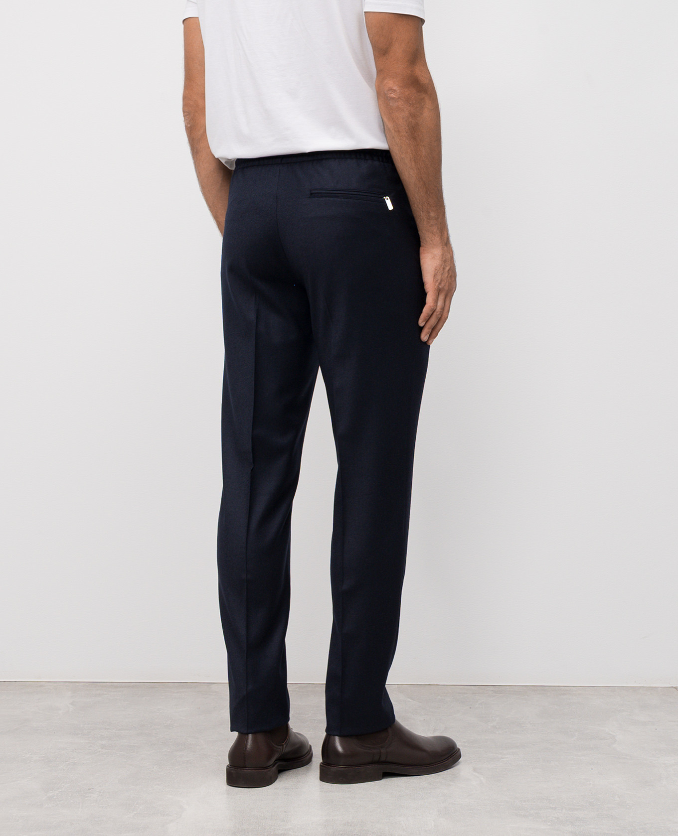 Blue cashmere and wool pants Bertolo Cashmere 4