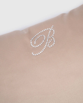 Blumarine Tortora beige decorative pillow with Swarovski crystals H0000210016