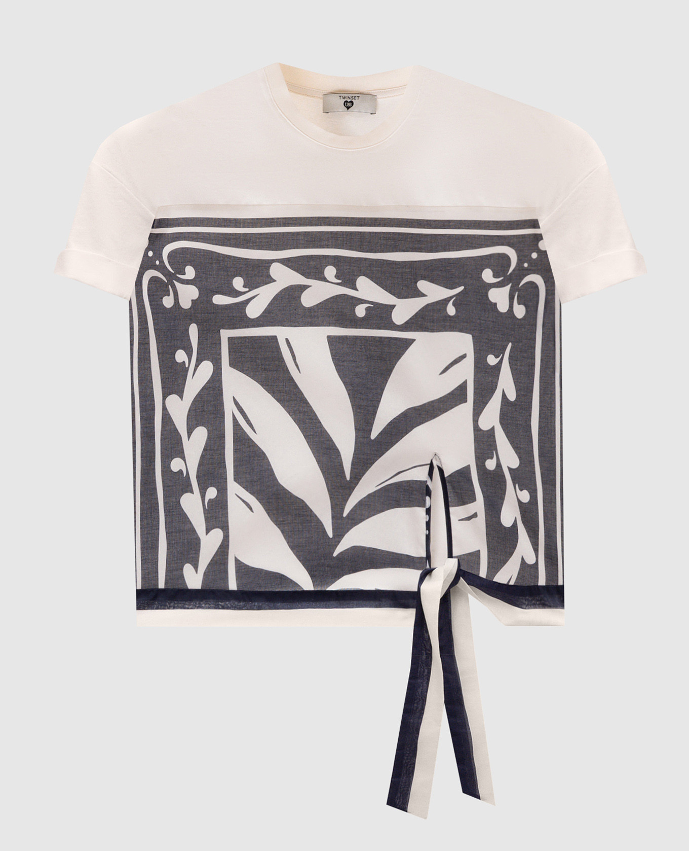 

Beige T-shirt with contrasting print Twinset