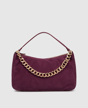 Twinset Liliane purple suede hobo bag 252TB7162