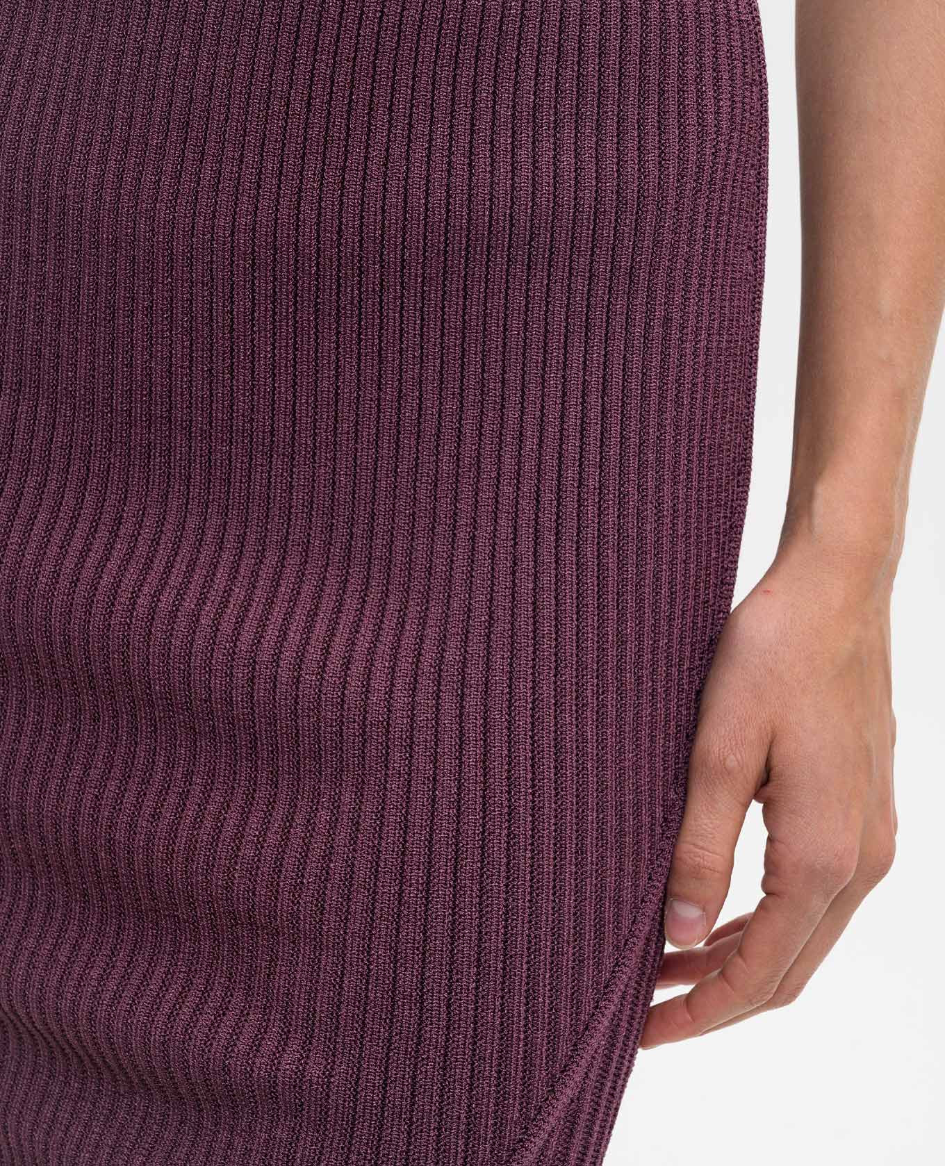 Purple ribbed skirt Balmain 5