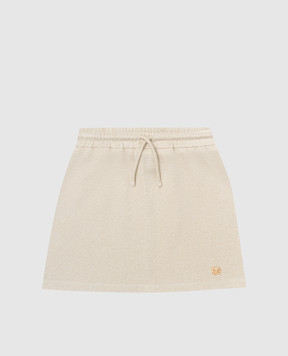 Dolce&Gabbana Children's beige skirt with lurex L5JIA2G7O0U812+