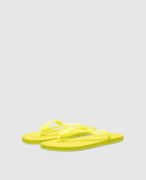 Vetements Yellow flip-flops with textured logo UA66SL100Ym