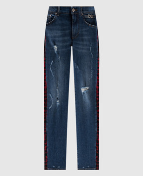 Dolce&Gabbana Blue combo jeans with metallic DG logo FTBUWDG8BB2