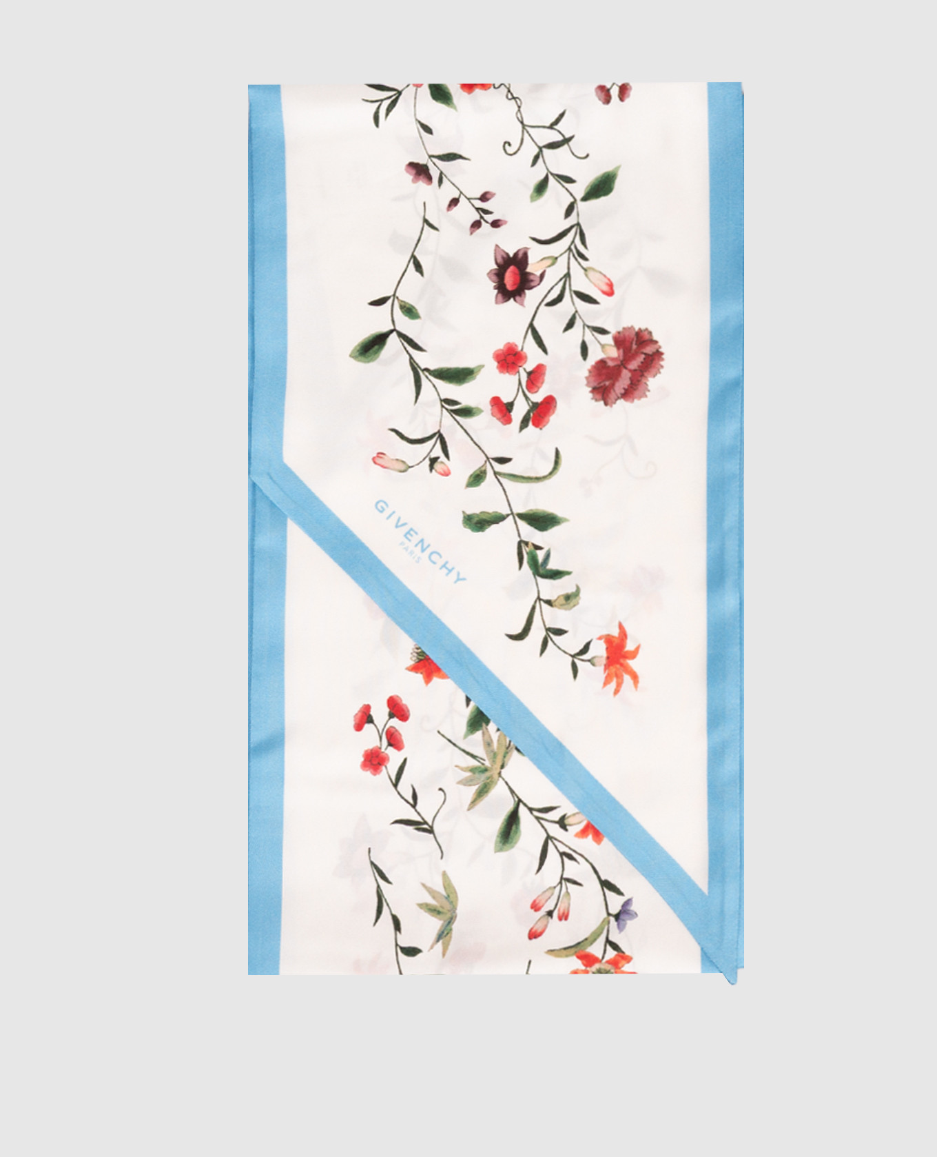 

White silk scarf with floral print Givenchy