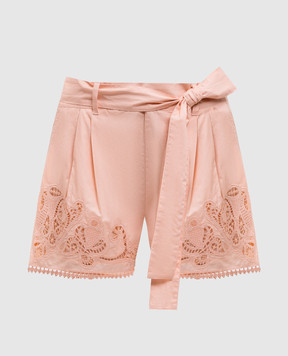 Twinset Pink shorts with Richelieu embroidery 251TT2166