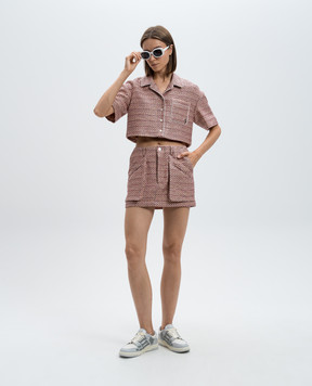 AMIRI Pink cropped tweed jacket with lurex AWSTCA1009
