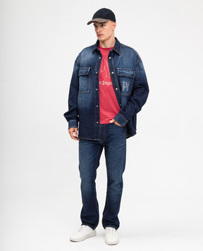 Palm Angels Blue jeans with a distressed effect PMYA039F24DEN002