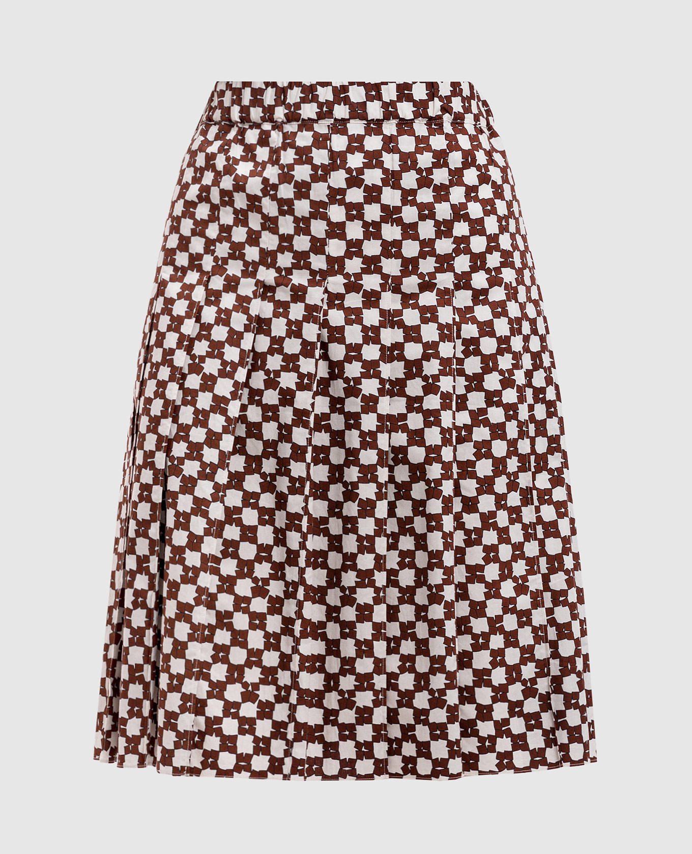 

White skirt pleated in a print Marni