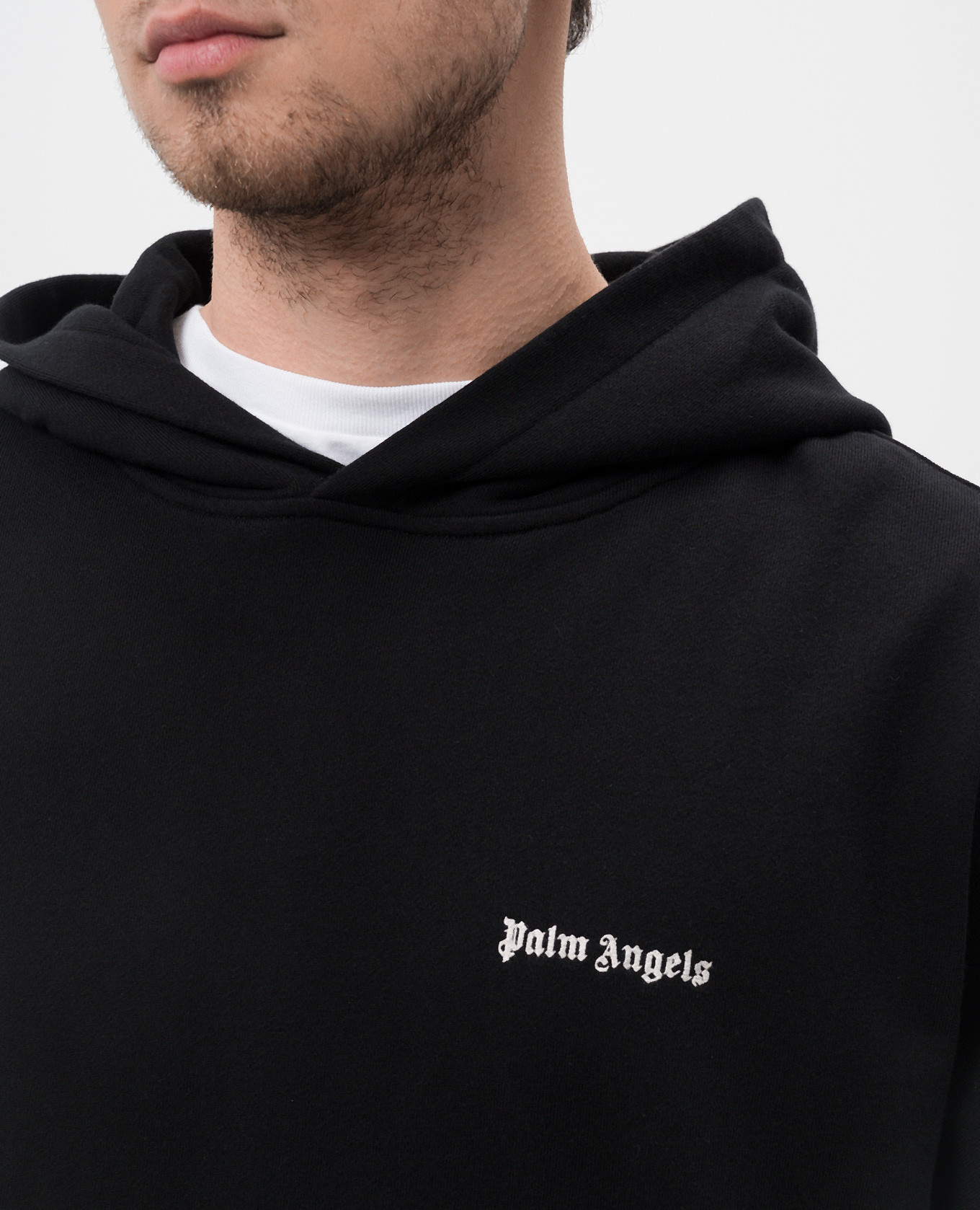 

Black hoodie with logo embroidery Palm Angels