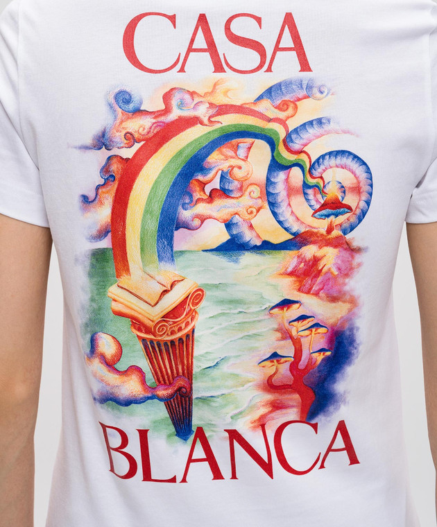 Casablanca WPS25JTS02002 関税送料込 Casablanca - White T-shirt with NATURE TEACHER print