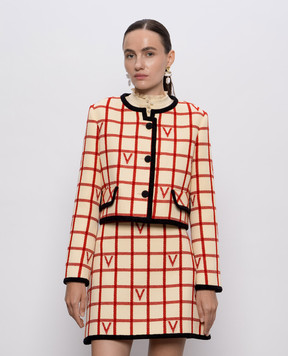 Valentino Beige checked wool jacket 7B3CE4K09JN