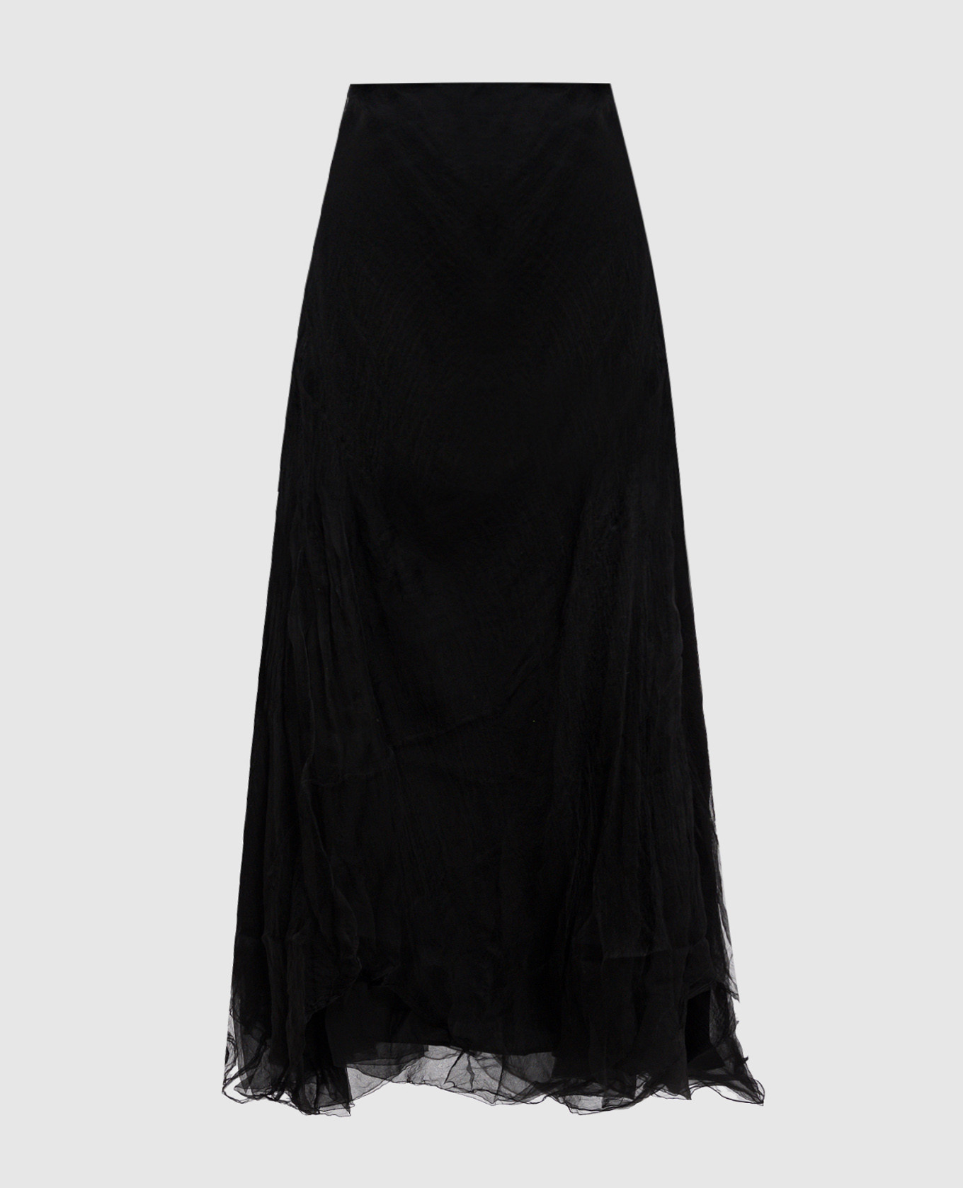 

Black silk reaper effect maxi skirt Marc Le Bihan