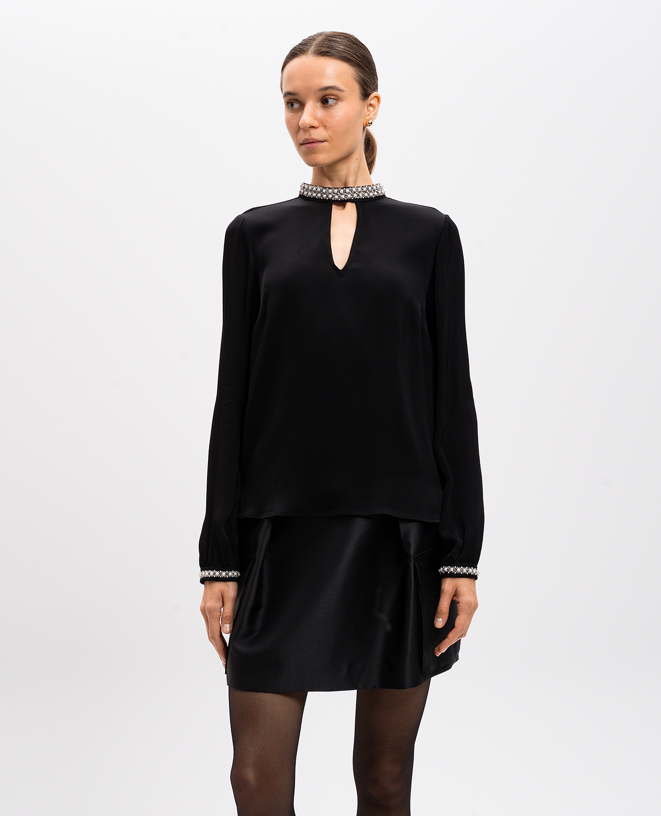 

Black blouse with beads Twinset
