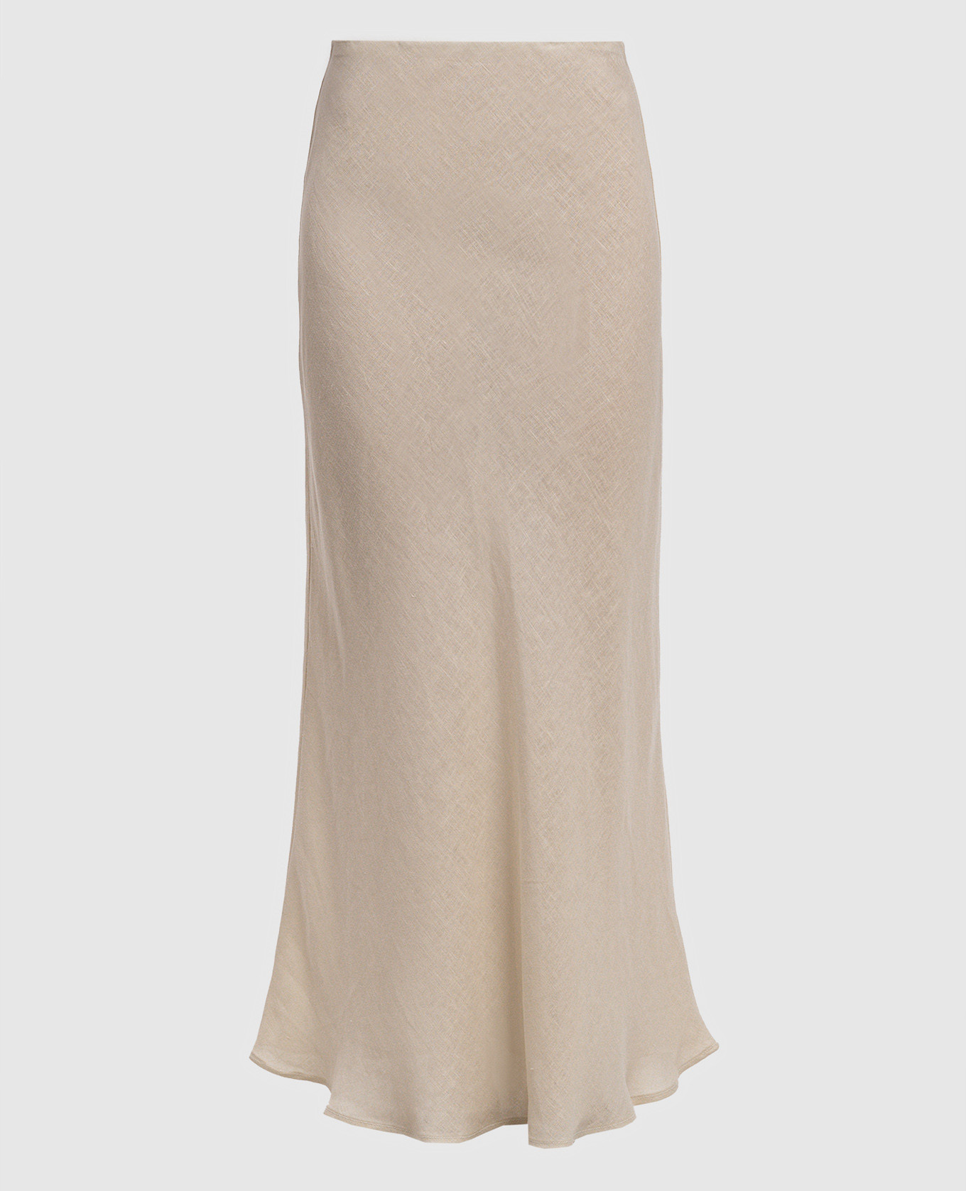 

Beige linen skirt with logo emblem Twinset