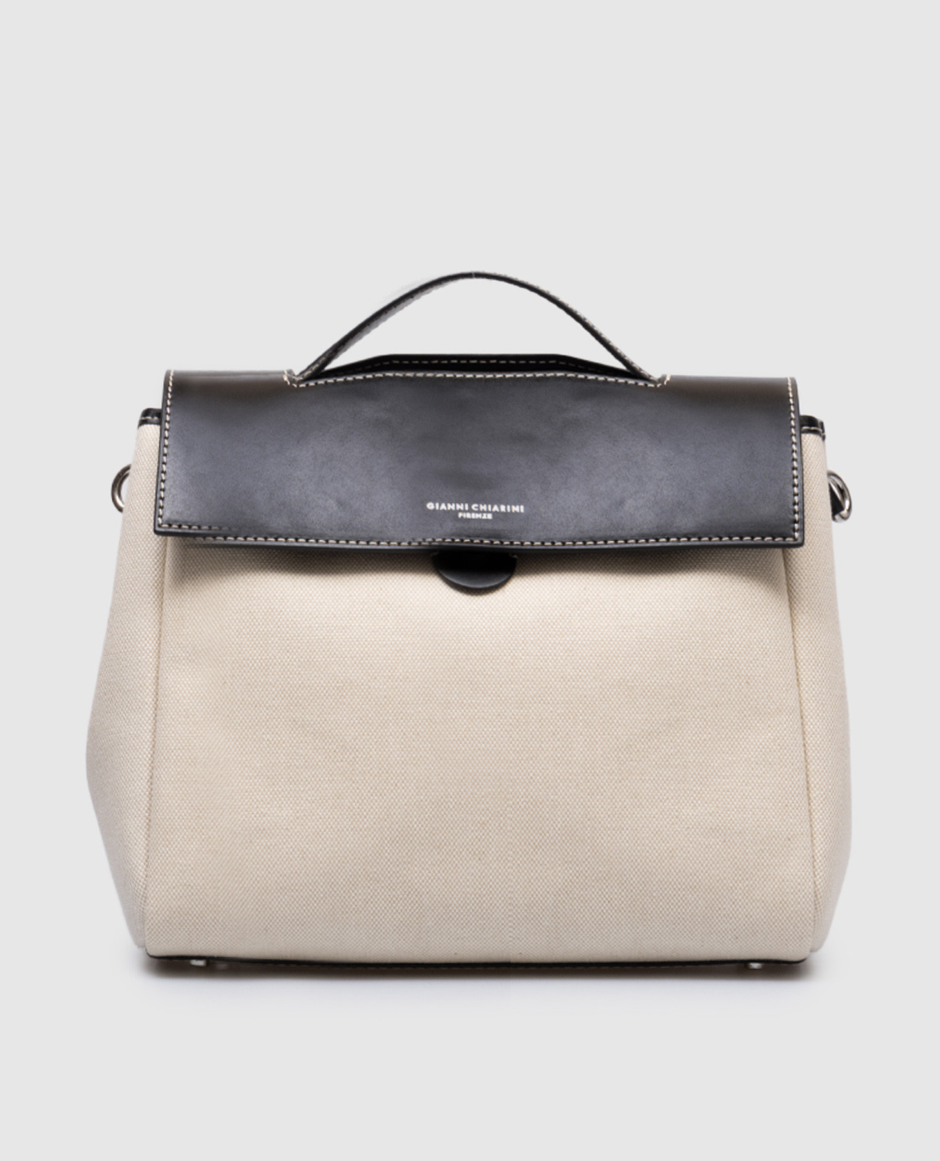 

Beige Clio combo satchel bag with logo Gianni Chiarini