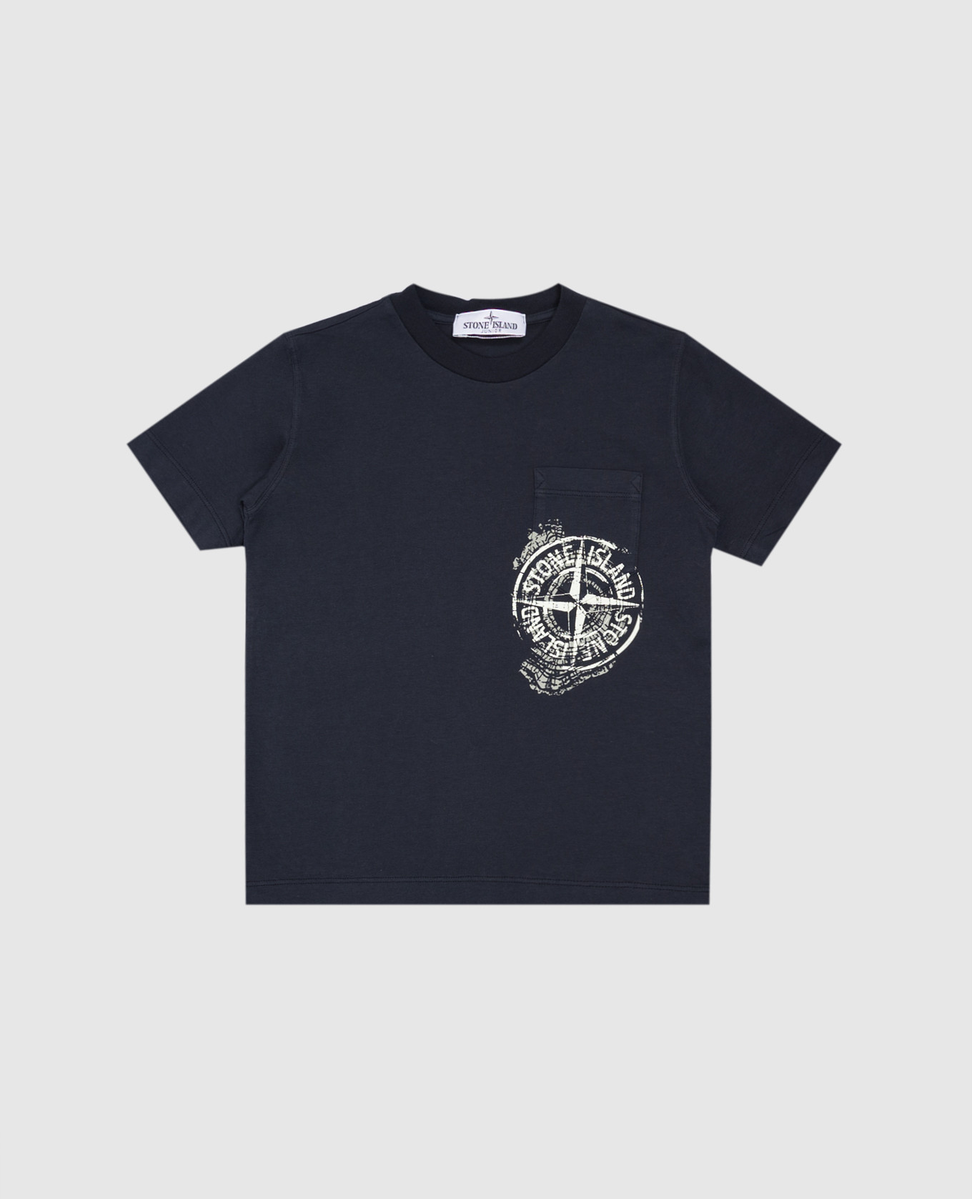 

Children's blue T-shirt with logo emblem print Stone Island
