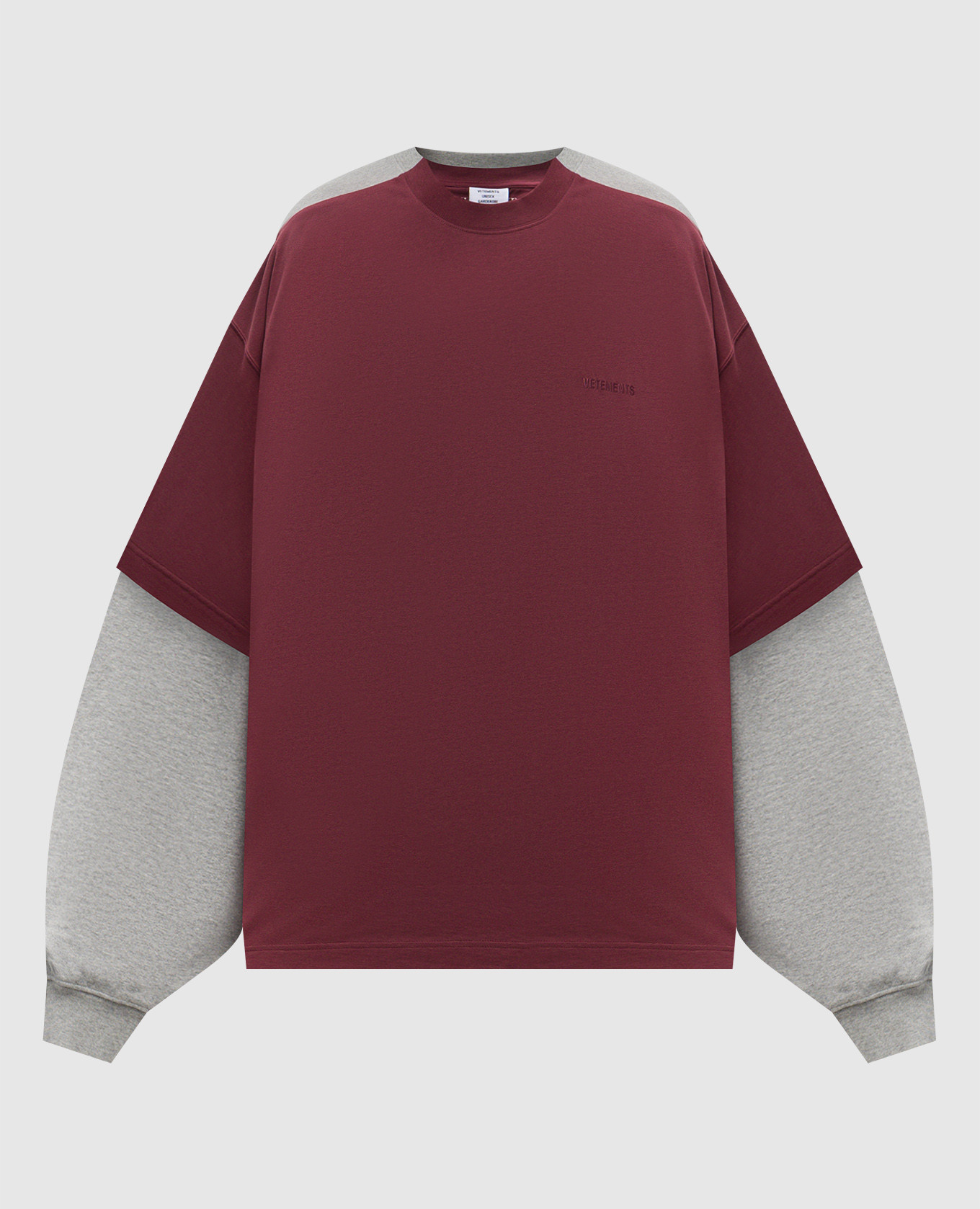 

Grey triple-layer sweatshirt with logo Vetements