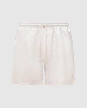 Brunello Cucinelli White swim shorts with logo emblem MW817043