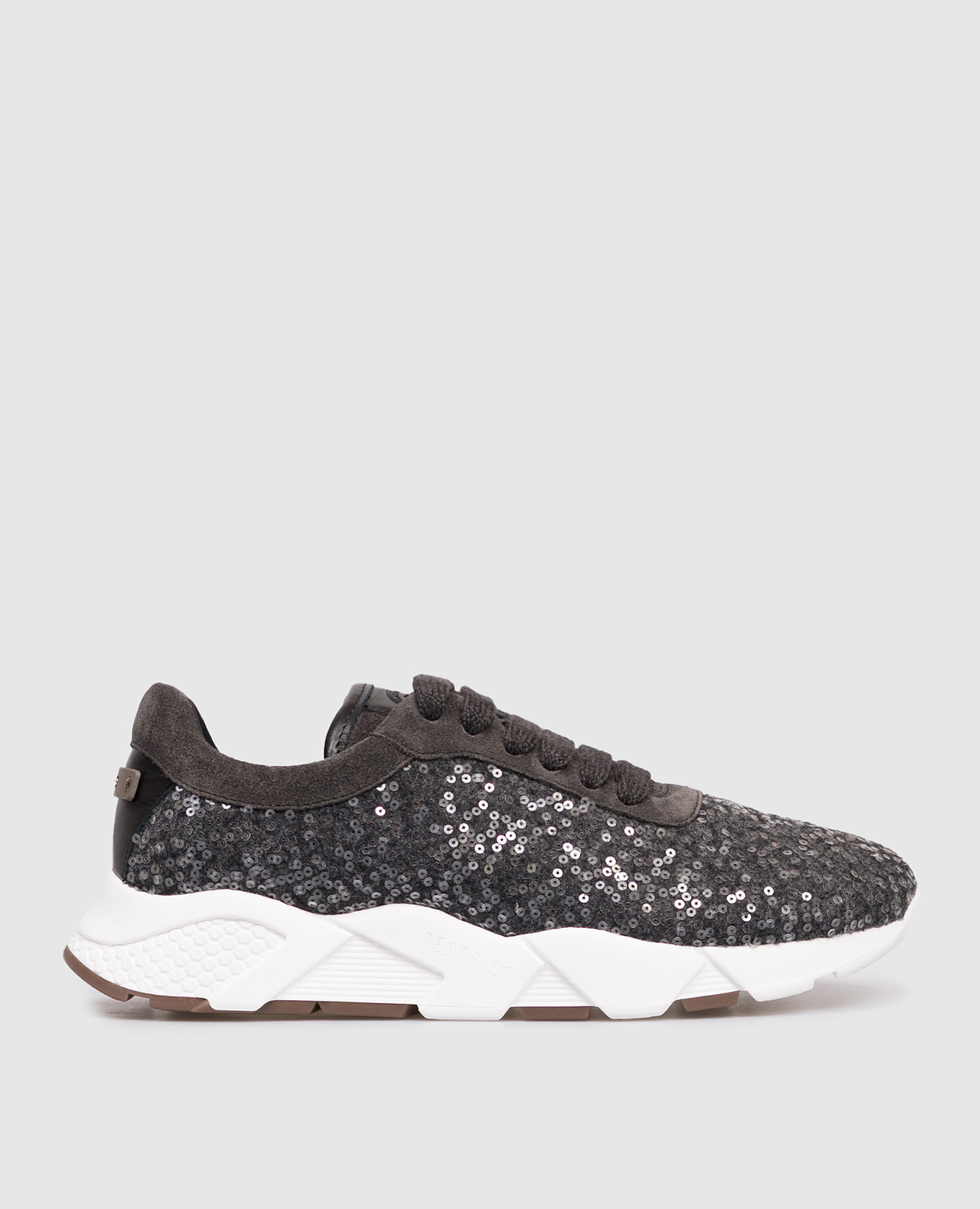 Gray sneakers with sequins Peserico