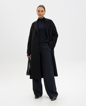 Heresis Black wool coat with belt M11120G400