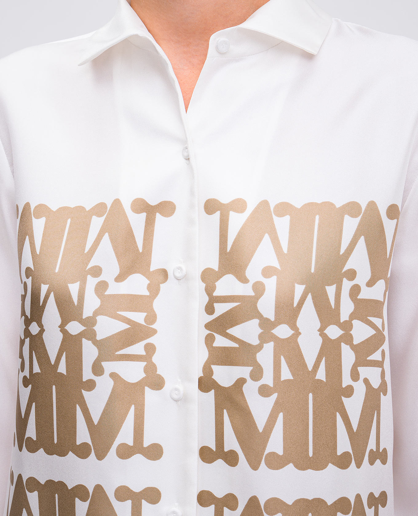 

LEGNO white printed silk blouse Max Mara