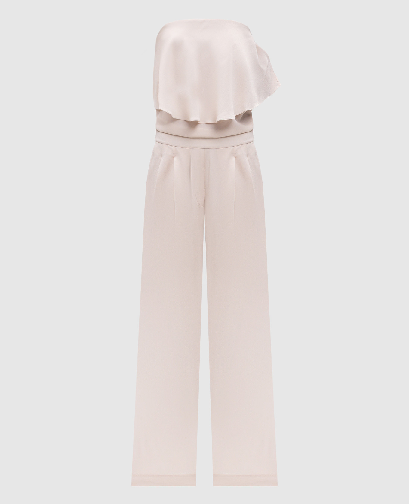 

Beige silk jumpsuit with ruffles Brunello Cucinelli