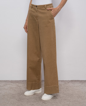 Moncler Brown pants with logo patch K20932A00008598RY