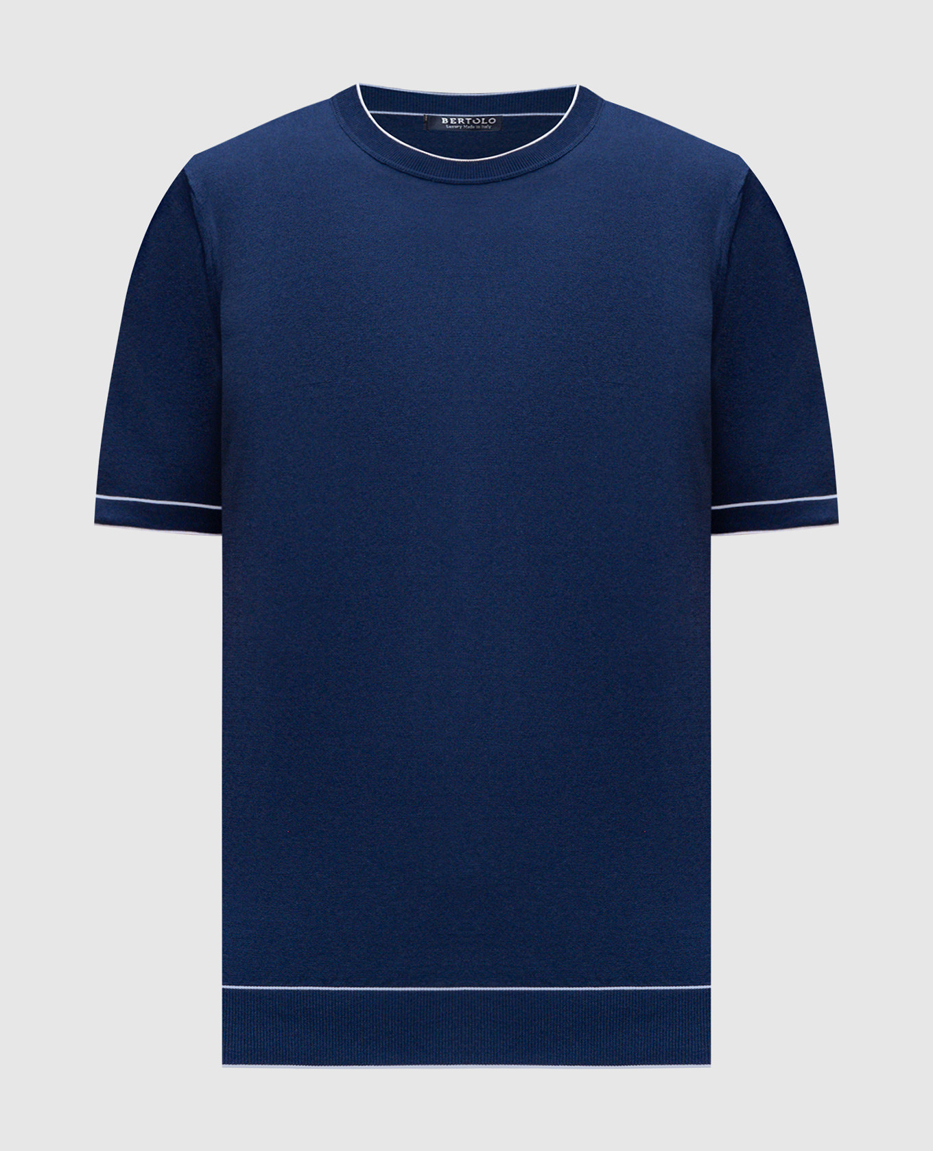

Blue T-shirt with contrast trim Bertolo Cashmere