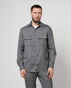 Marco Pescarolo Gray shirt NEXT made of wool and silk NEXT4922