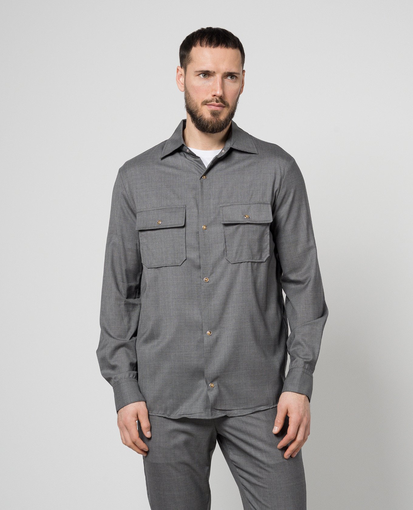 

Gray shirt NEXT made of wool and silk Marco Pescarolo, Grey