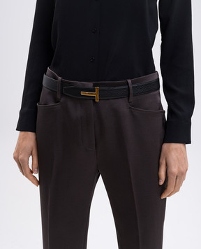 Tom Ford Black leather reversible belt with monogram logo WB207LCL156G