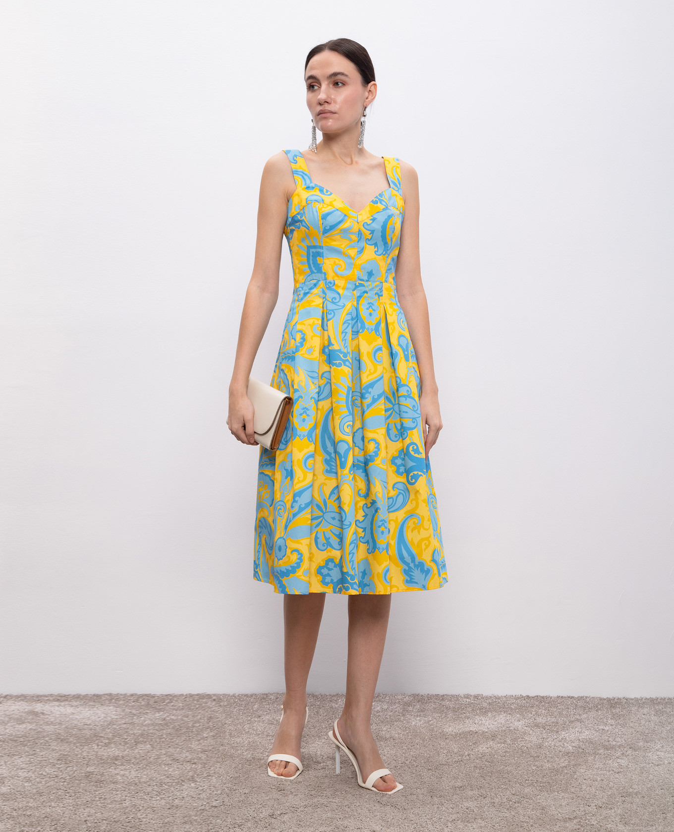 

Midi dress with branded print Etro, White