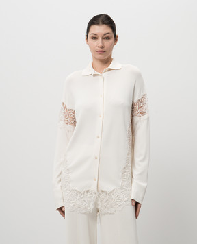 Ermanno Scervino White cardigan with lace D465N311APLGIKT