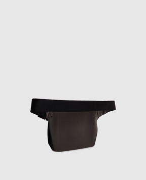 Cashmere&Whiskey Brown leather belt bag with embossed logo BUMBAG