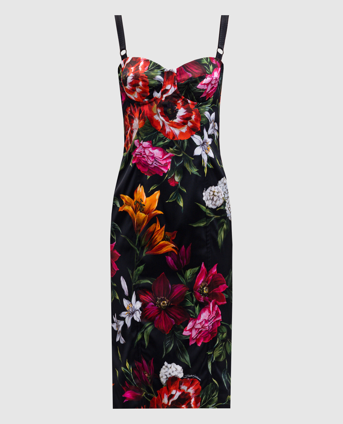 Black floral bustier dress Dolce&Gabbana