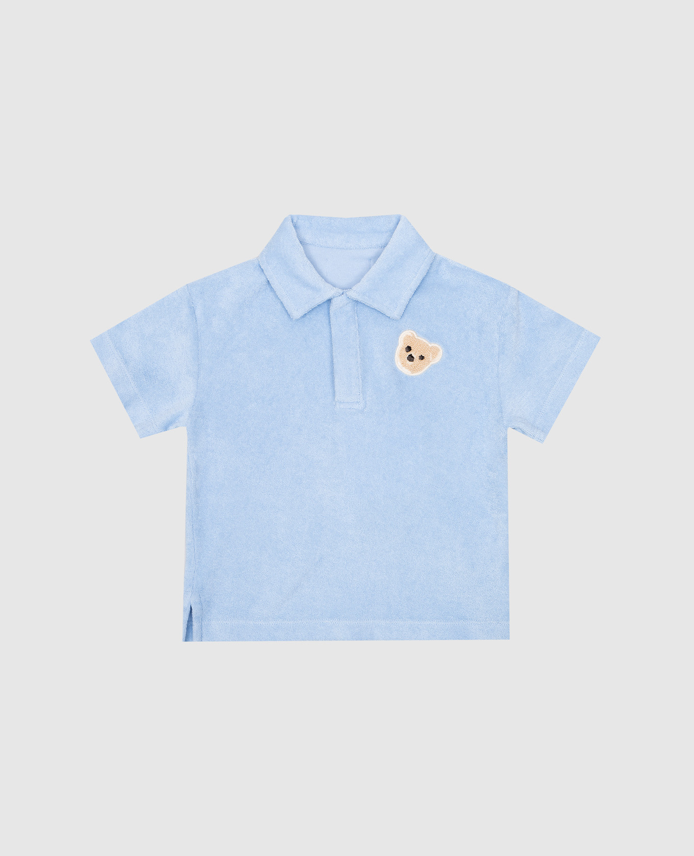 

Children's blue terry polo shirt with appliqué Palm Angels, Light blue