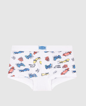 RiminiVeste Children's white Gasolino boxer briefs with a print U3700