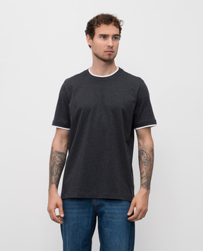 Peserico Grey T-shirt with logo R55044J0Q102358
