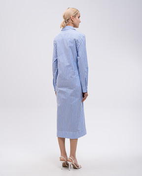 Philosophy di Lorenzo Serafini Blue striped shirt dress A04180735