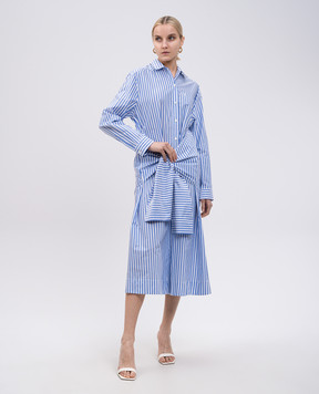 Philosophy di Lorenzo Serafini Blue striped shirt dress A04180735