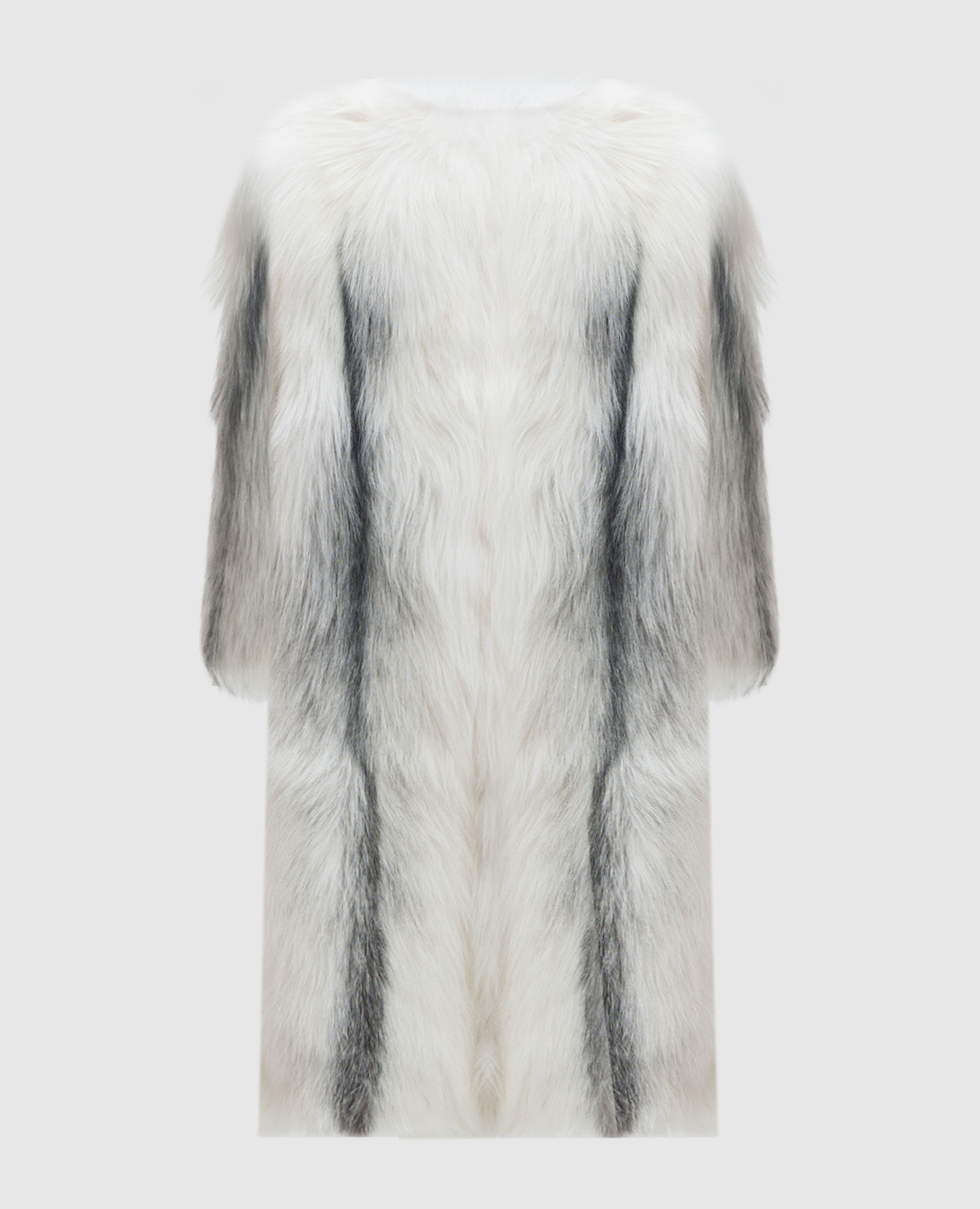 A white fur coat made of fox fur yves salomon