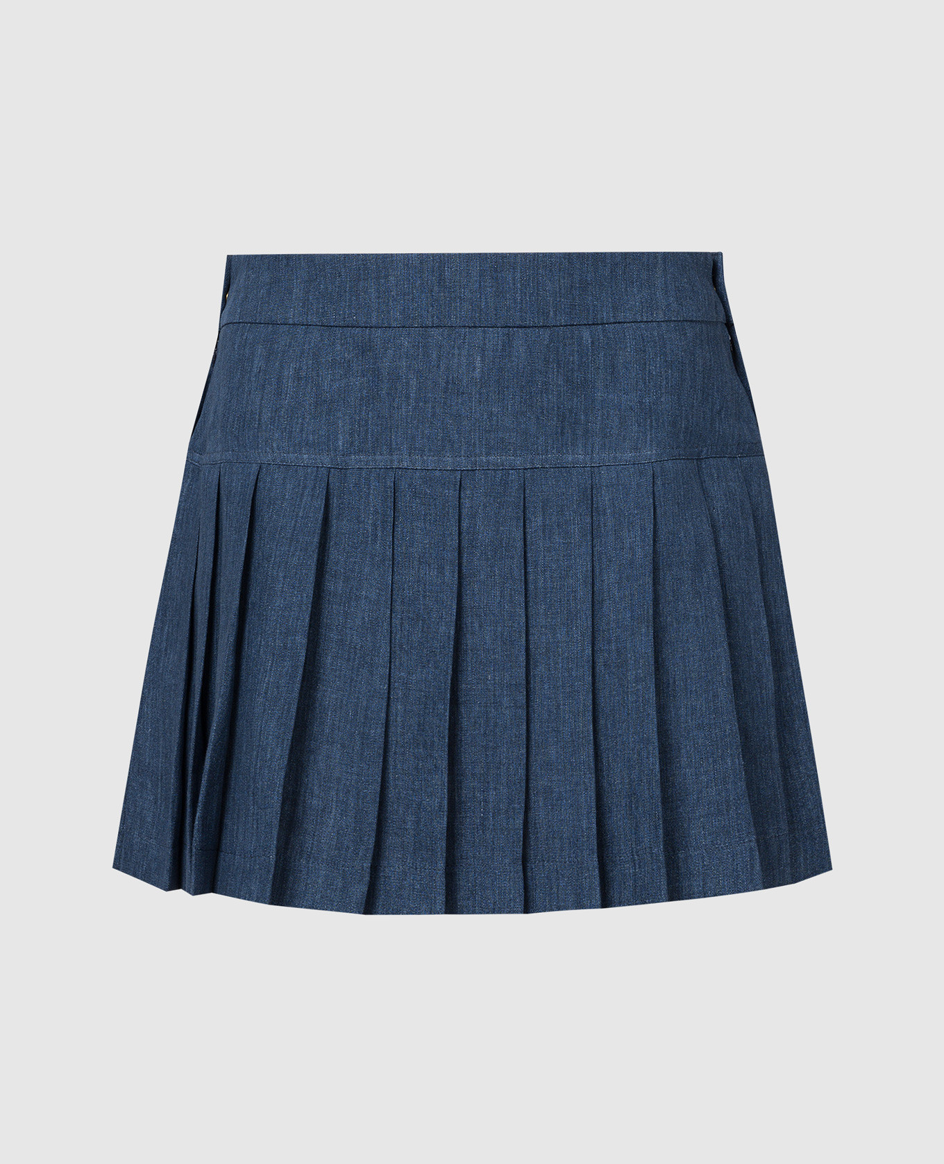 

Blue logo pleated linen skirt Palm Angels