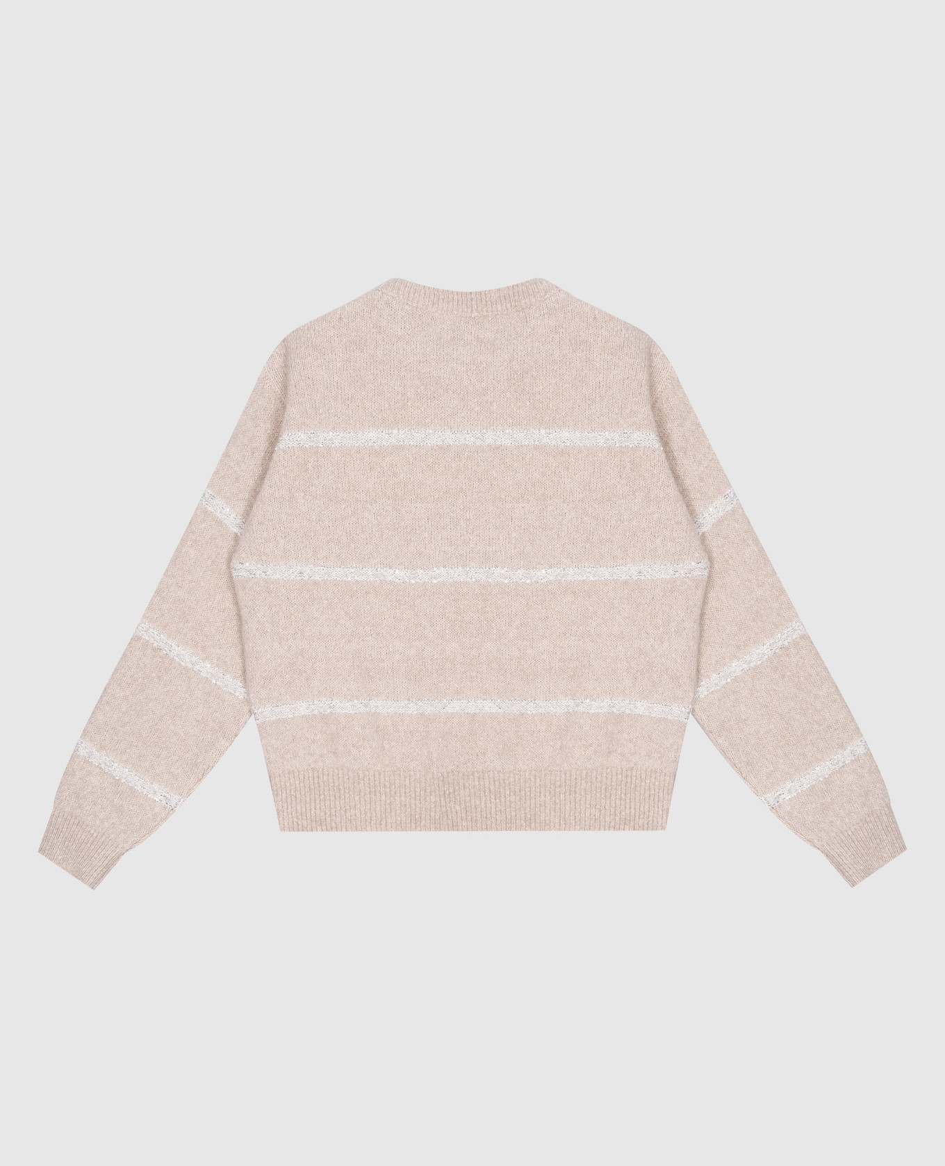 

Beige sweater with wool in a stripe with sequins Brunello Cucinelli